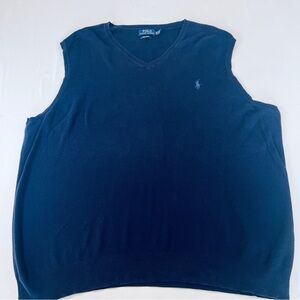 Polo Ralph Lauren Navy Blue Sleeveless Sweater Vest Size 3XB Big Mens Pony Logo